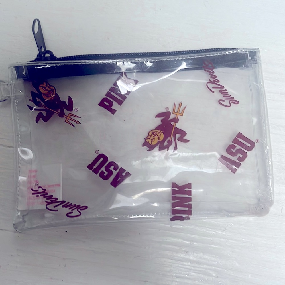 Victoria Secret Asu clear zip pouch